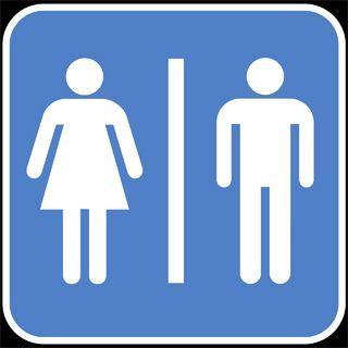 Piktogramm Geschlechterzuordnung Quelle: [http://commons.wikimedia.org/wiki/File:Bathroom-gender-sign.png Wikimedia Commons] ([http://en.wikipedia.org/wiki/Public_domain Public Domain]).