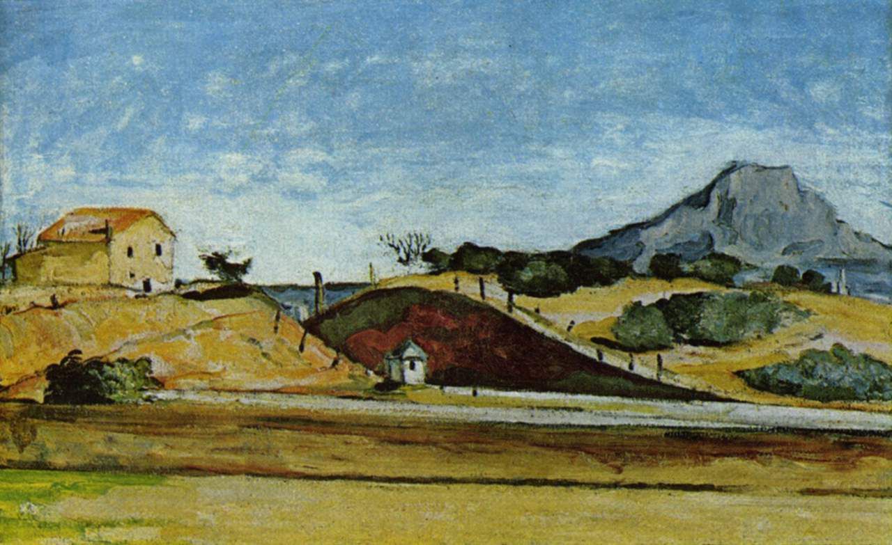 Paul Cézanne: ''La Tranchée du chemin de fer'' (The Railway Cutting), c. 1870. Source: Neue Pinakothek / [https://commons.wikimedia.org/wiki/File:La_Tranch%C3%A9e_du_chemin_de_fer,_par_Paul_C%C3%A9zanne.jpg Wikimedia Commons], public domain